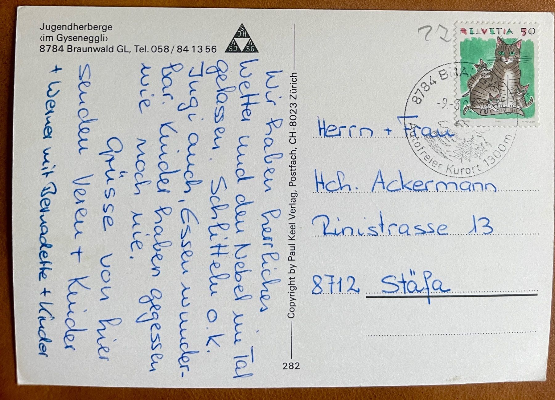 Ansichtskarten: AK: BRAUNWALD - SJH - Télécabine winter – Gebraucht aus Lutry von Ediego 1