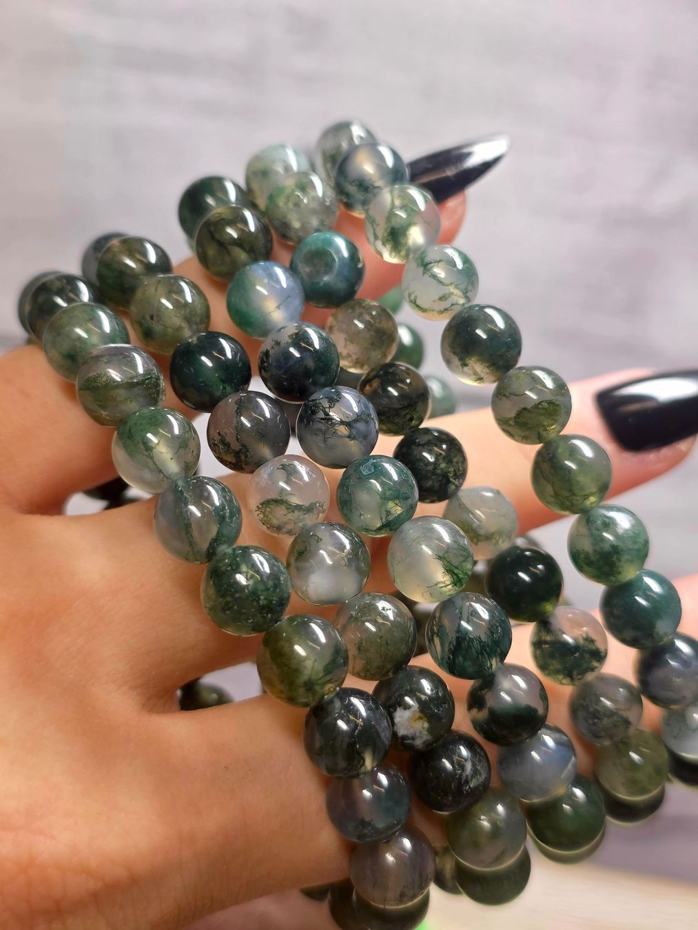 Minerali & Pietre curative: Moosachat Armband 8mm – Nuovo e nell'imballaggio originale da Matzingen venduto da Shay_Crystalz 1