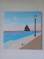 Acrylbild, Sommer am Strand, Unikat, selbstgemalt