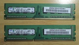 x2 Barette Mémoire RAM Samsung 2GB 1Rx8 PC3 12800U