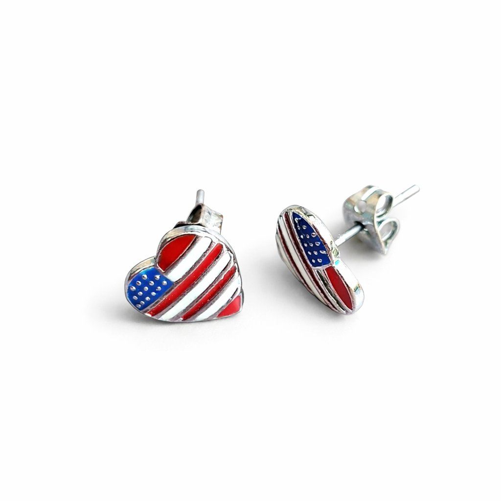 Orecchini pendenti & Orecchini a lobo: Herz Ohrstecker USA Look 1 cm – Nuovo e nell'imballaggio originale da Fully venduto da VaneaSelection 2