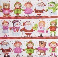 Serviette X-mas Familiy 25x25 (w288) 2Stk.
