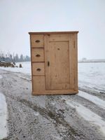 SCH295 Antiker Brotschrank, Weichholzmöbel, Bauernmöbel