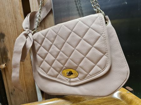 kleine Handtasche mit Kettengriff, altrosa