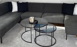 Couchtisch Schwarz Metall Glas NP: 120.-