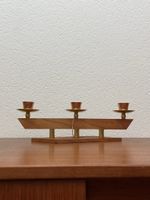 Swiss made Teak Messing Kerzenständer vintage Kerzenhalter
