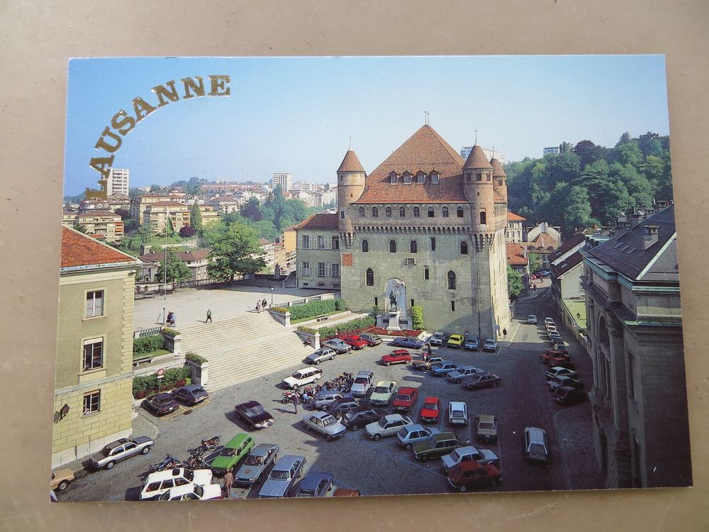 Zwei ungel. Foto-Karten Lausanne 1986 + Montreux 1988 (Neu (gemäss
