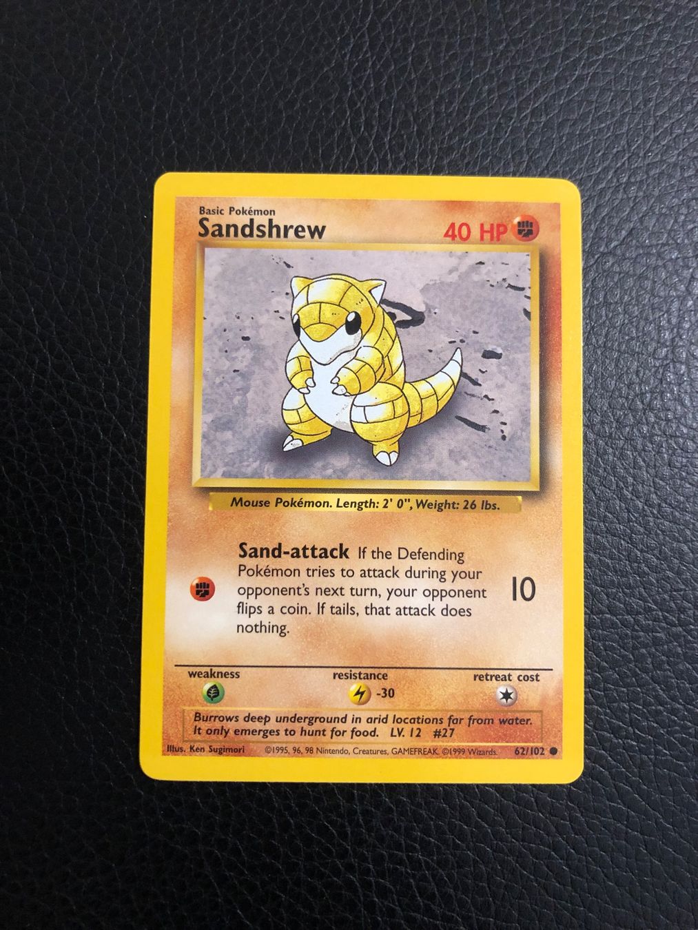 Pokémon Carte collezionabili: Base Set Sandshrew 62/102 Ab 1 – Usato da Paradiso venduto da Pkmn10