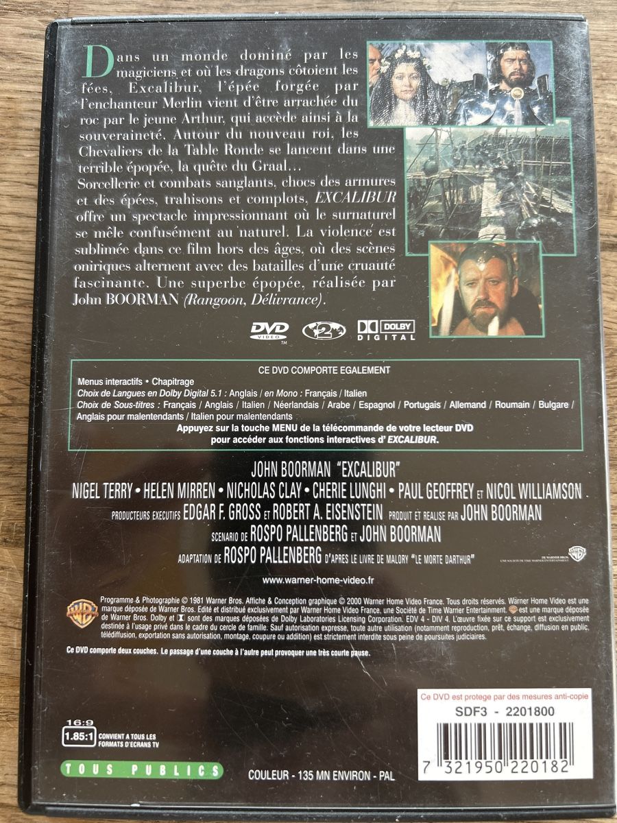Tutti i DVDs: Excalibur – Usato da Lugano venduto da bad_2t9b 1