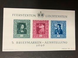 Liechtenstein 1949, Mi Bl. 5 **, KP 95.--