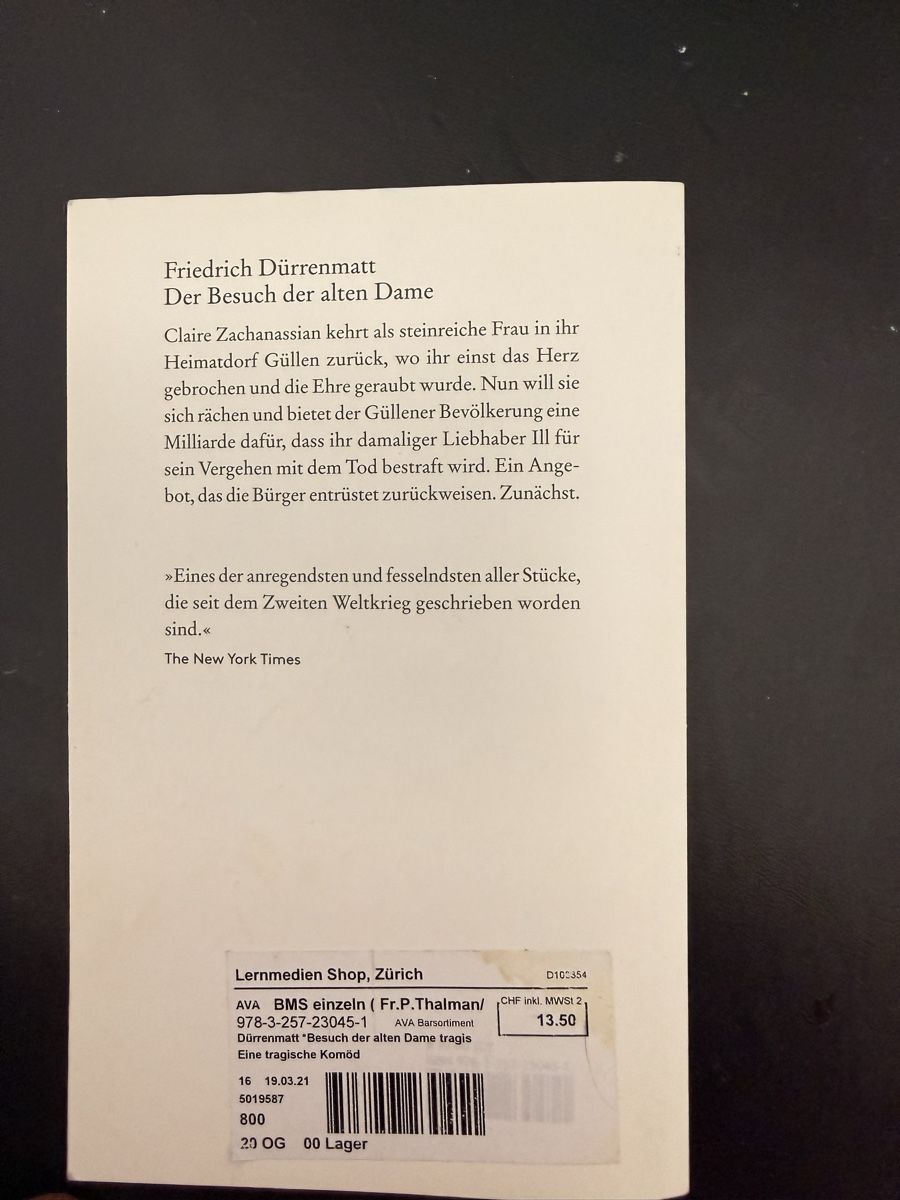 Libri: Der Besuch der alten Dame – Usato da Wetzikon ZH venduto da api_cbv8 1