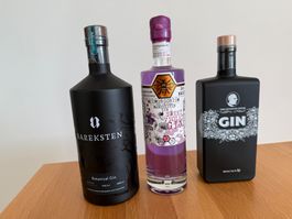 3x Craft Gin ungeöffnet Bareksten, Sweet Violet & 7th Sense