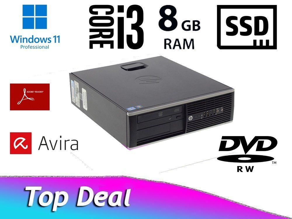 HP Compaq PC mit Windows 11 Pro / 8 GB Ram / SSD / HDD /DVD (Gebraucht ...
