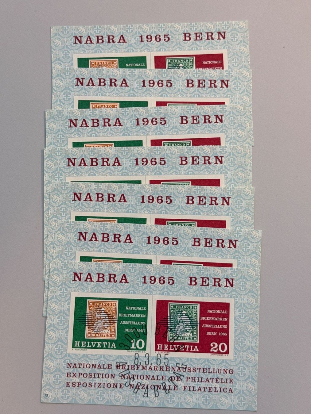 Tous les timbres: 7 x NABRA 1965 BERN, ET Stempel – D'occasion à Küssnacht am Rigi par POSTOMASTER