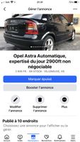 Opel Astra 1’6L Automatique, modèle 2001, 188’000km, exp.