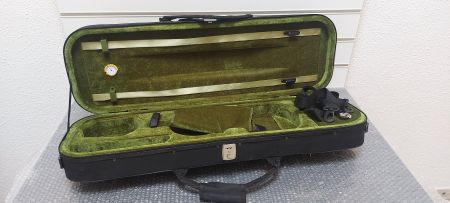 4/4 koffer für violine schwarz-grün, neuwertig