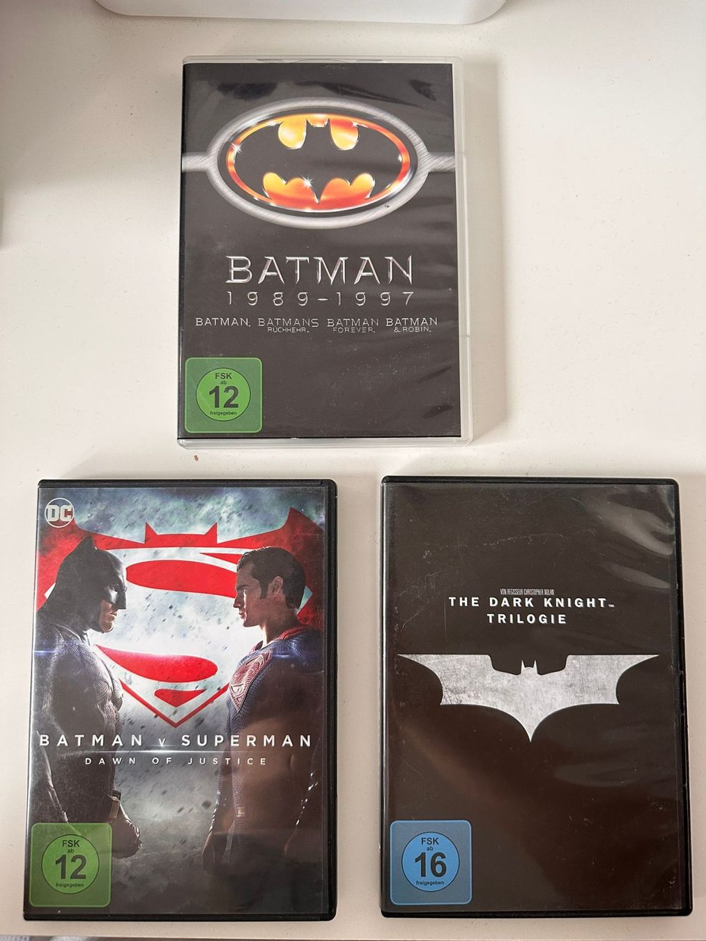 Alle DVDs: Batman, Batman vs Superman , The dark knight Trilogie – Gebraucht aus Herznach von SusanneB0102