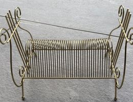 Schallplattenständer Messing goldfarben gebraucht