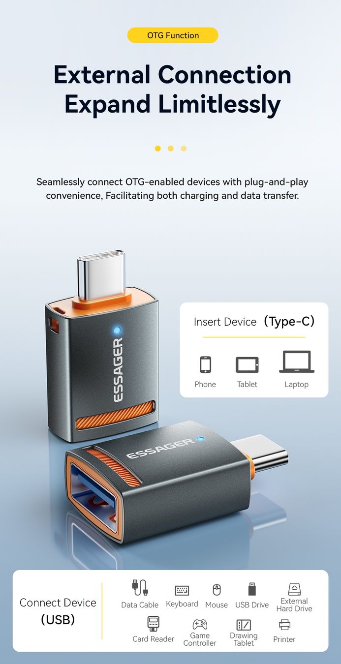 Unità & Adattatore: ESSAGER USB-A auf Micro USB Adapter - OTG – Nuovo e nell'imballaggio originale da Romanshorn venduto da pfimex 4
