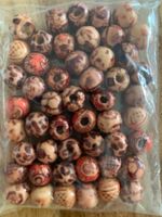 Holzperlen 10mm gemustert, 50 Stück
