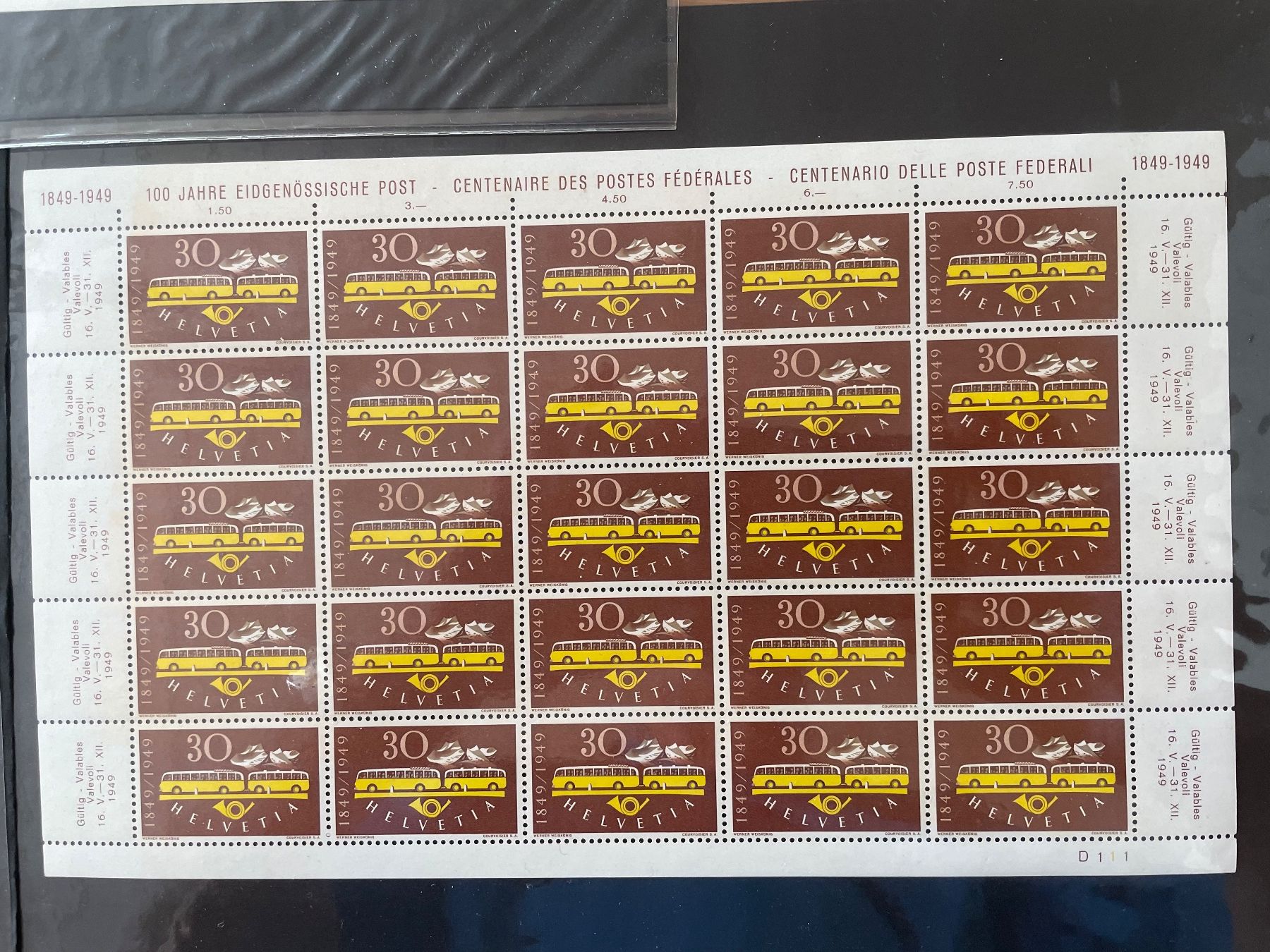 Tutti i francobolli: 3 feuilles parfaites**, 75 timbres – Usato da Sonceboz-Sombeval venduto da Comment2 1