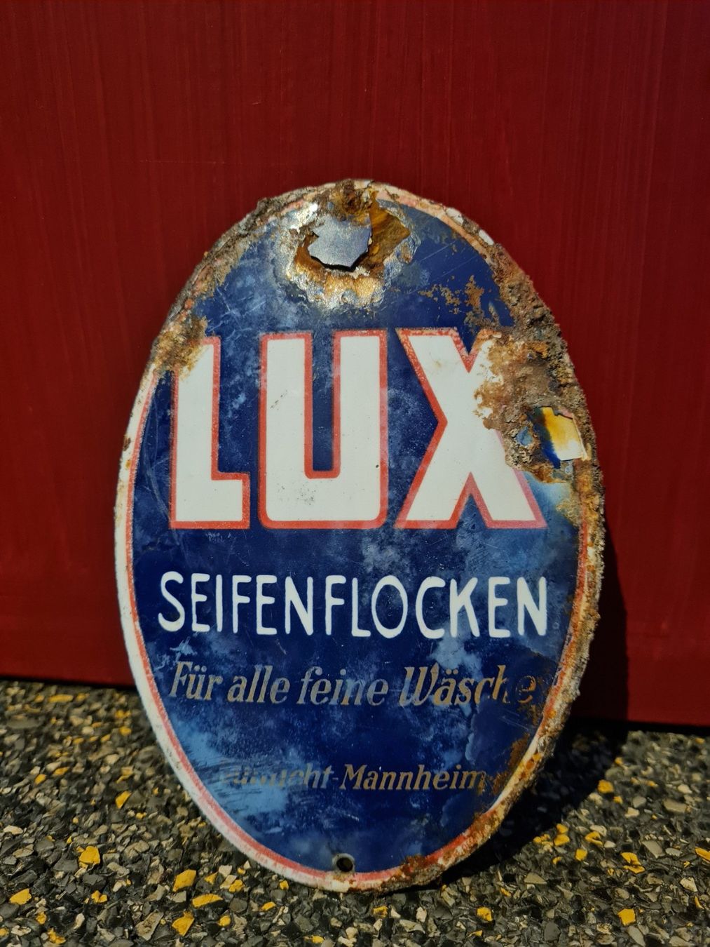 Insegne: Lux Seifenflocken Türschild Emailschild – Usato da Wynau venduto da Bastel87