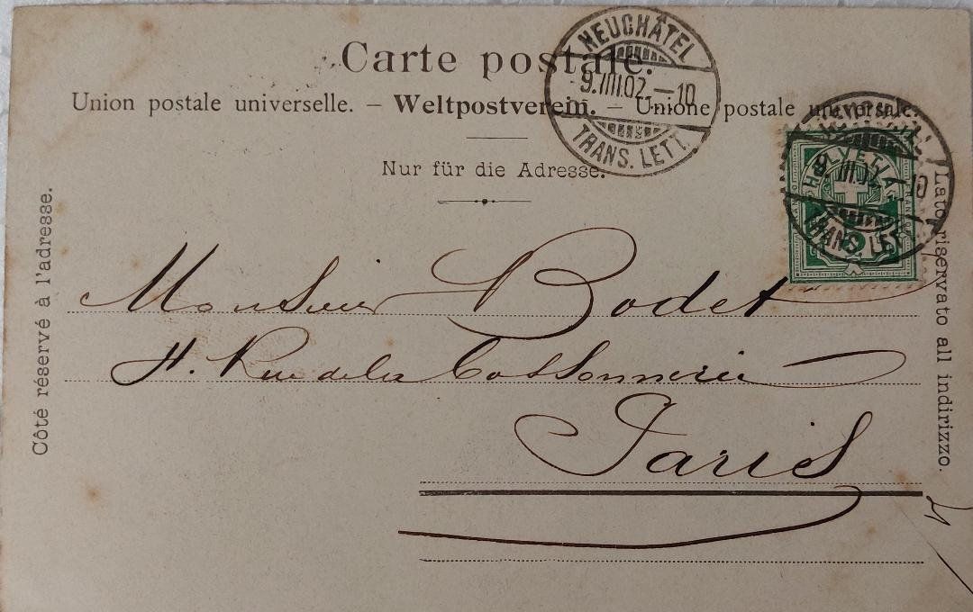 Cartoline postali: NEUCHÂTEL - Place Pury - Trams - 1902 – Usato da Delémont venduto da Domdom1 1