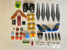 Lego ninjago - lot de pièces diverses, stickers, imprimés