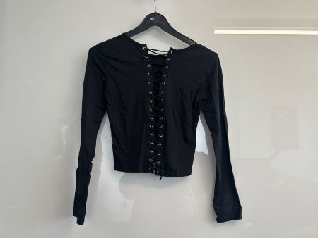 Shirt Langarm Bauchfrei schwarz Gr S NEU