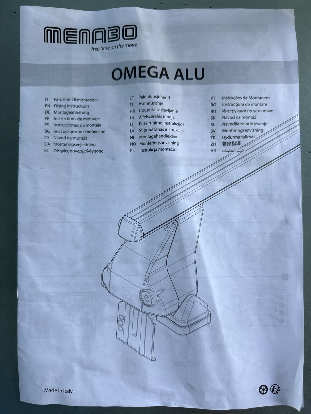 Portapacchi: Dachträger MENABO OMEGA ALU M & KIT 62 – Usato da Niederbüren venduto da funkel06 3