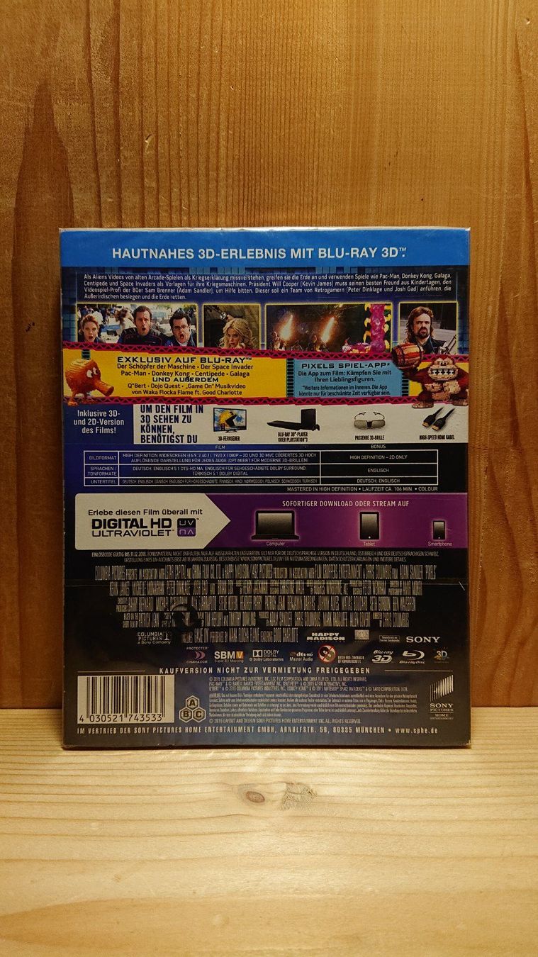 Tutti i DVDs: PIXELS in 3D und 2D Blu-Ray – Nuovo (secondo la descrizione) da Wilderswil venduto da Exebub 1