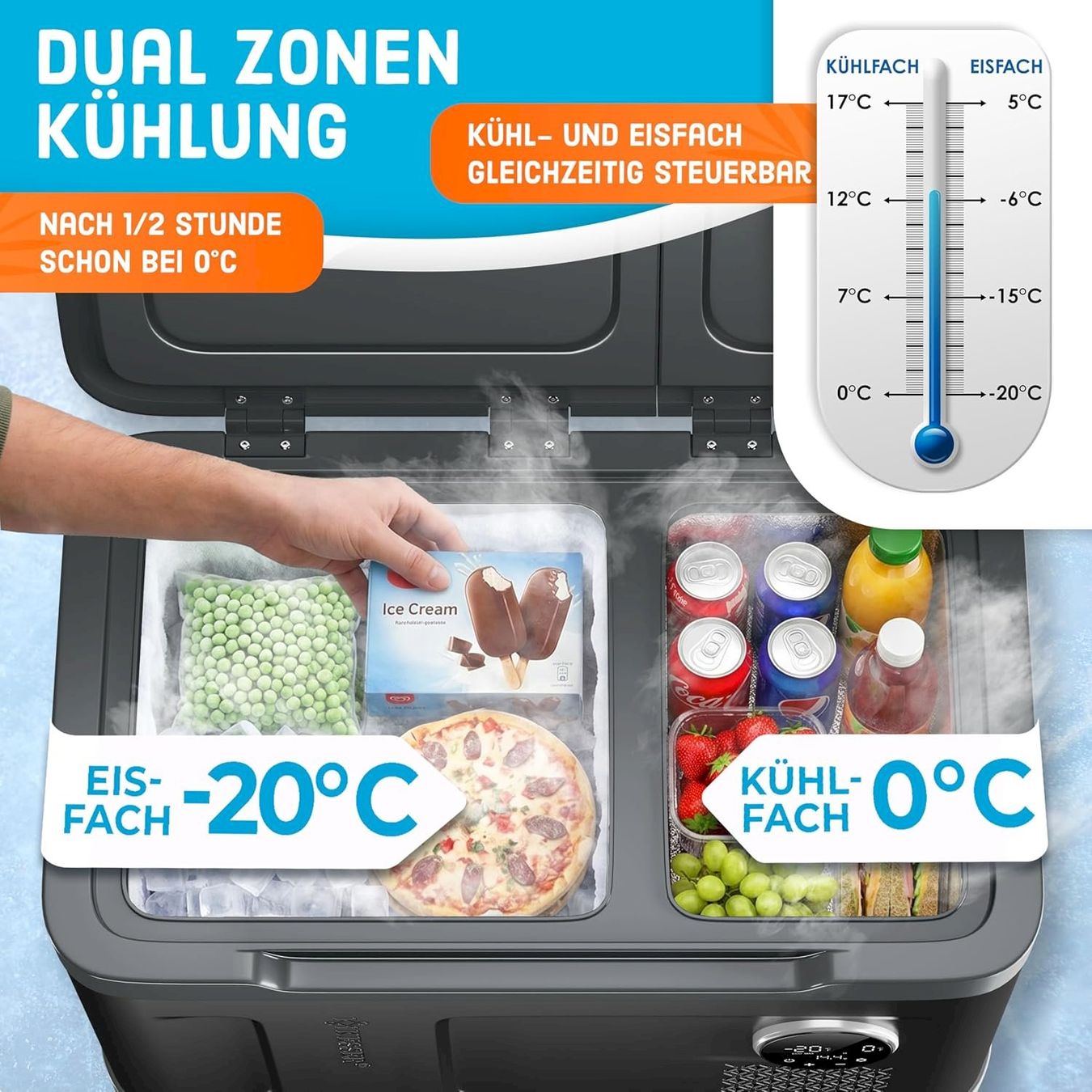 Cucinare, Mangiare & Bere: KESSER Kompressor Kühlbox 49L schwarz – Nuovo e nell'imballaggio originale da Bottighofen venduto da zaap 3
