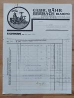 Alte Rechnung Briefkopf Gebr. Bähr Breisach (Baden) 1932