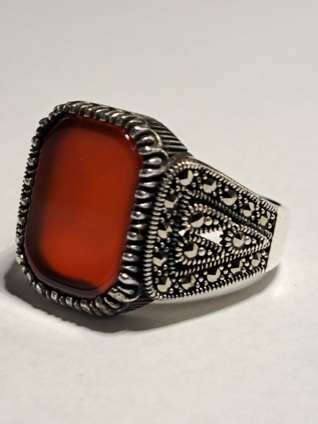 Ringe: 0030 - Bague en argent, Agate orange, taille 64 – Neu und originalverpackt aus Neuchâtel von NIDAVELIR 1