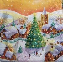 Serviette winterdorf braun (w78) 2Stk.