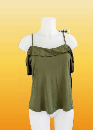 Sommertop, Olive Gr. 38, Offshoulder