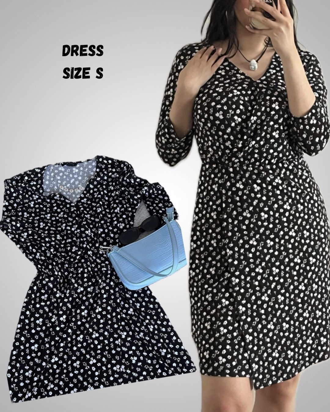 Vestiti: Robe d'été noire à fleurs blanches taille S – Usato da Montreux venduto da m.mlkstn