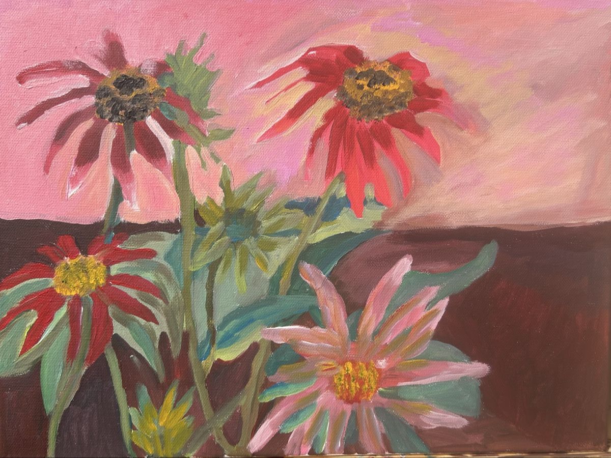 Dipinti: Blumen-Gemälde, Original Acrylbilf, Sommerblumen, Kunst 54 – Nuovo e nell'imballaggio originale da Niederglatt ZH venduto da Sils-Maria