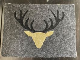 Filz Kosmetiktaschen/Hirsch gold-schwarz/Neu/OVP