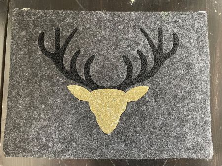 Filz Kosmetiktaschen/Hirsch gold-schwarz/Neu/OVP
