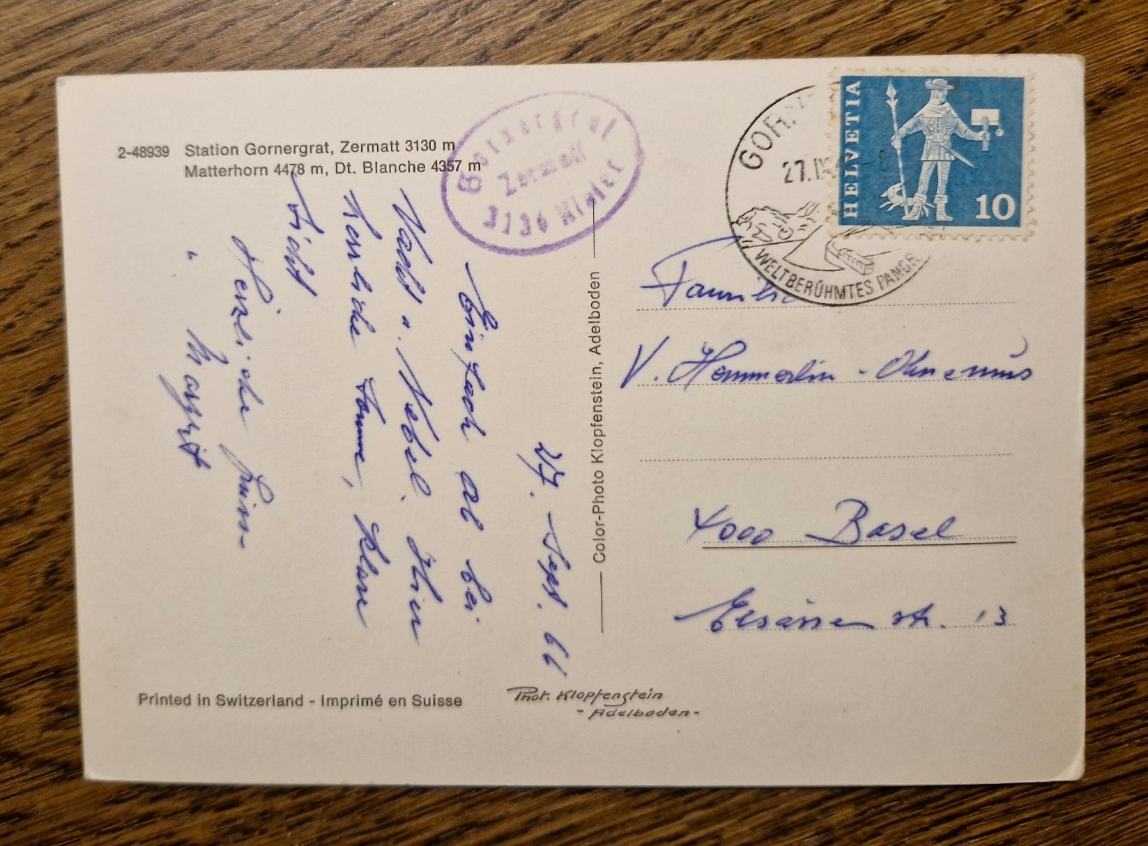 Cartoline postali: Gornergrat Station und Bahn 60iger Jahre – Usato da Ebikon venduto da Donar50 1