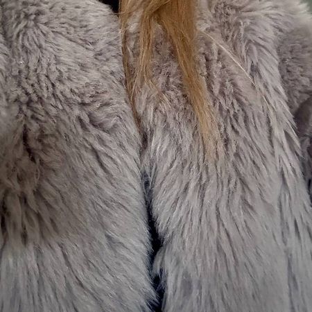 Manteau fausse fourrure gris clair - taille 38 - hiver ❄️