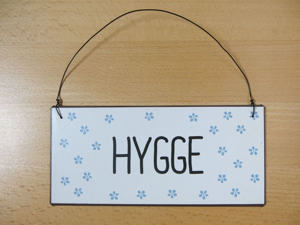 Metallschild Hygge Christmas 20x14cm - Weihnachtliche Wanddekoration Für Advent