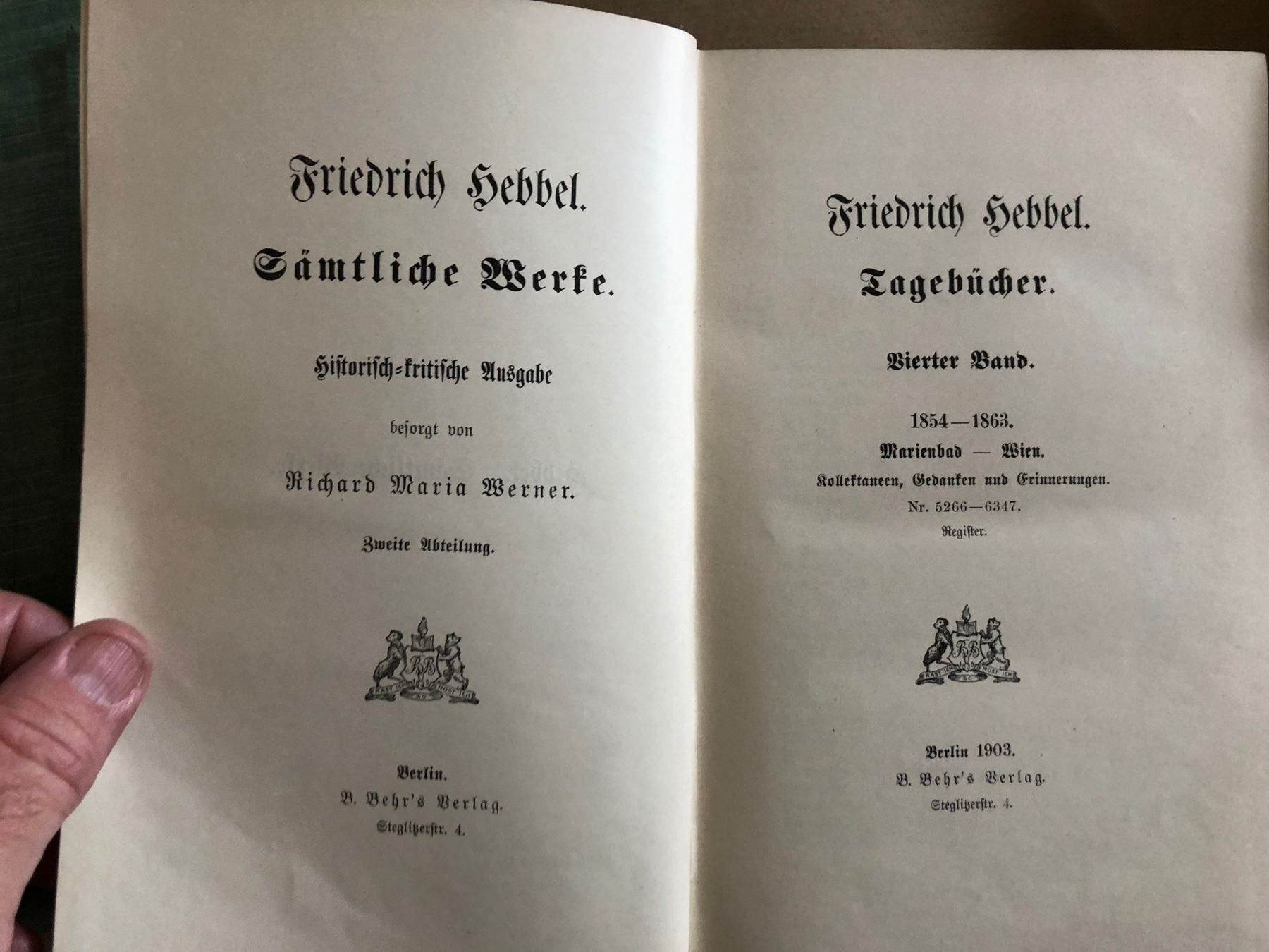 Bücher: Friedrich Hebbel: Tagebücher 4 Bde. – Gebraucht aus Zürich von allp 5