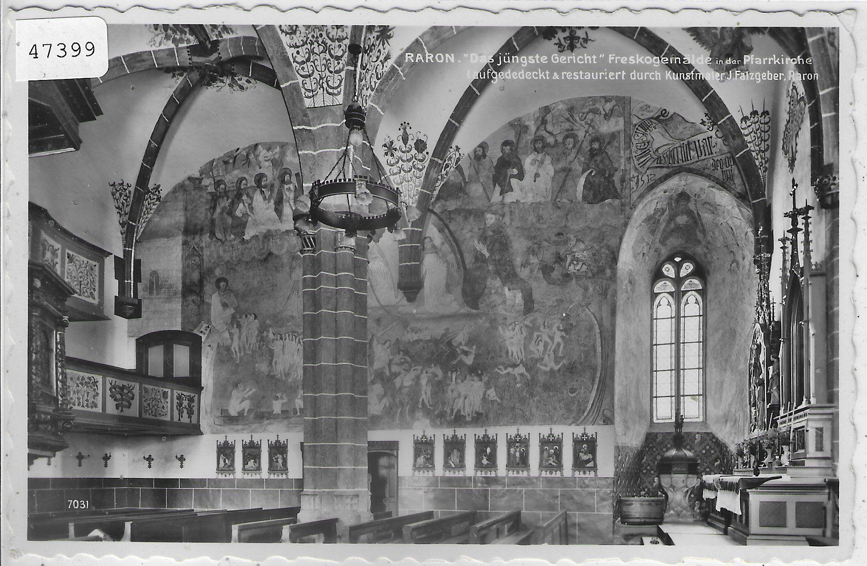 Cartoline postali: Raron - Pfarrkirche - Das jüngste Gericht – Usato da Ettingen venduto da Kartenplanet