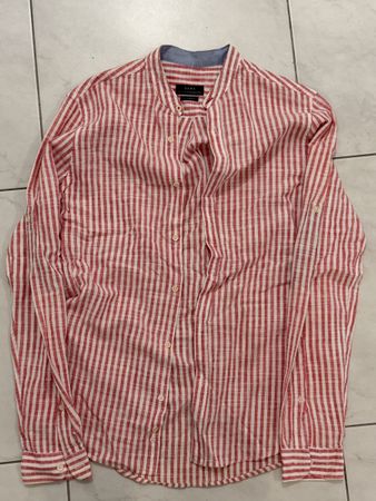 Hemd Zara gestreift Rot Weis Grösse S Relaxed Fit