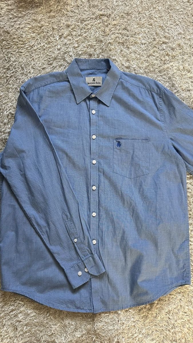 Hemden: Chemise Jacques Britt bleue légère, coton, – Neu (gemäss Beschreibung) aus Vuippens von ale_6gkb 2
