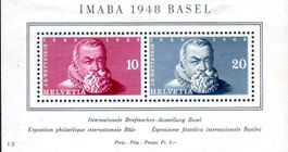 IMABA 1948 BASEL BLOCK MIT 2 MAKEN * UNGEBRAUCHT * - JJ2
