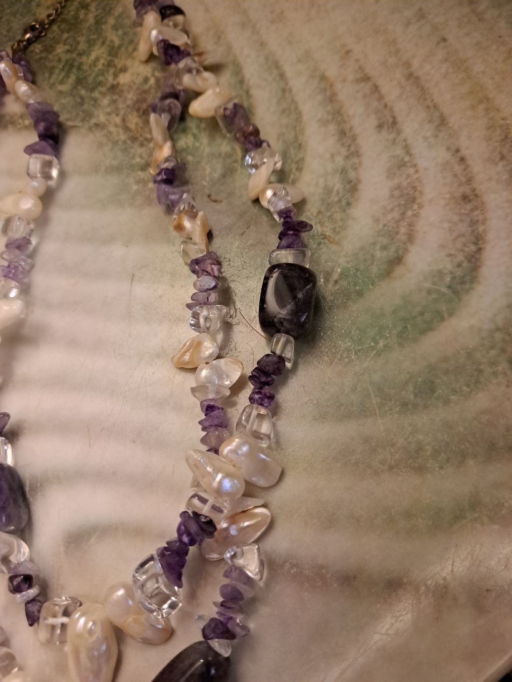Catenine: Schönes collier mit Bergkristallen/Perlenmutter/Ametistten. – Usato da Wolfhausen venduto da fab_58yr 1