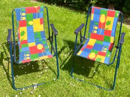 2 Vintage Campingstühle Tulpen/ Blumen Muster